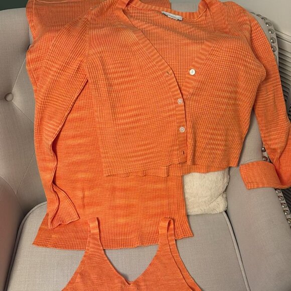 3 Pc Bundle House Of Harlow 1960 Orange Ribbed Set - Picture 7 of 7